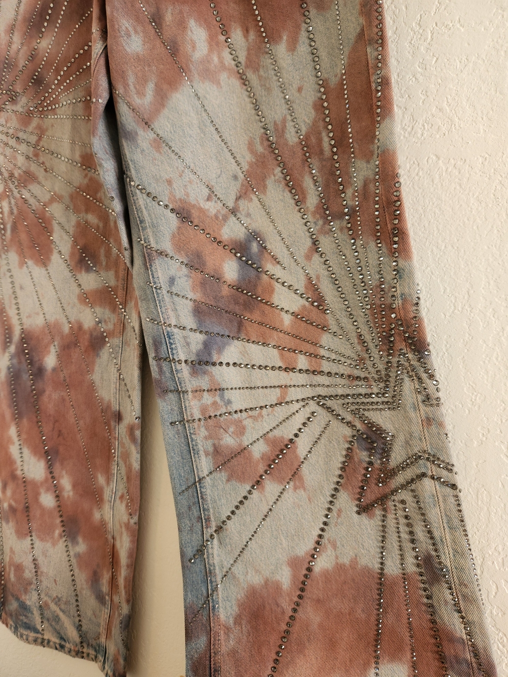 We The Free Tie-Dye Starburst Wide-Leg Jeans in Brown & Gray - Picture 2 of 5